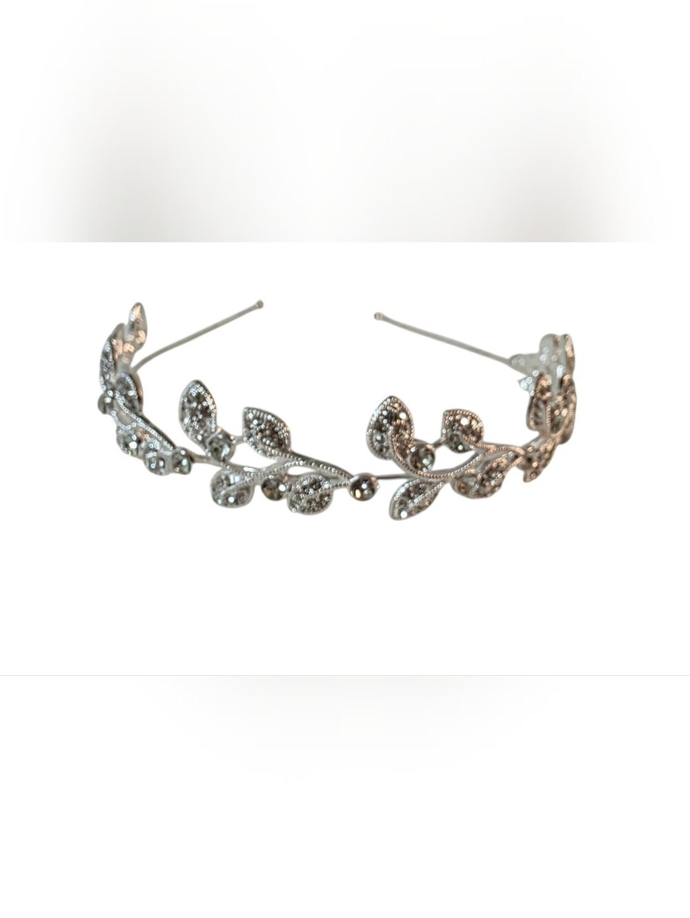 Wedding Bridal Headband Silvertone Crystals